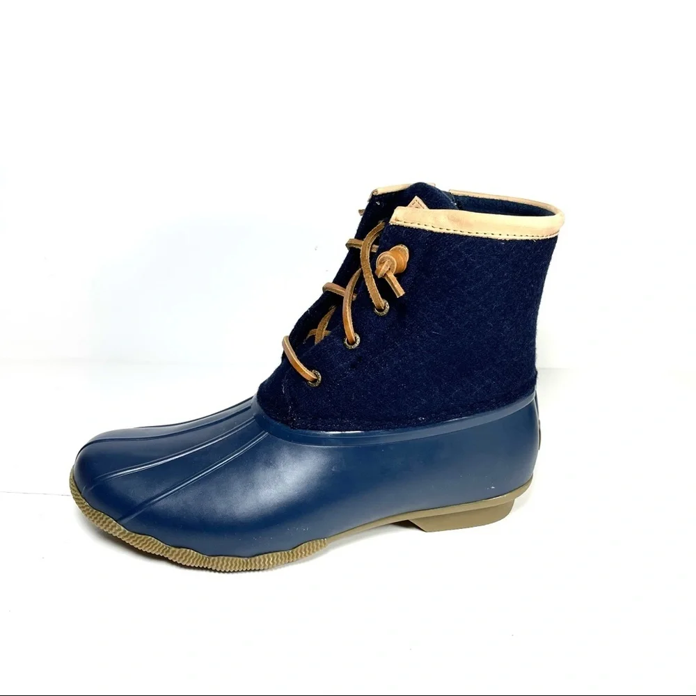 Sperry Top-Sider Women Saltwater Wool Duck Boot Navy Size 8‎ M